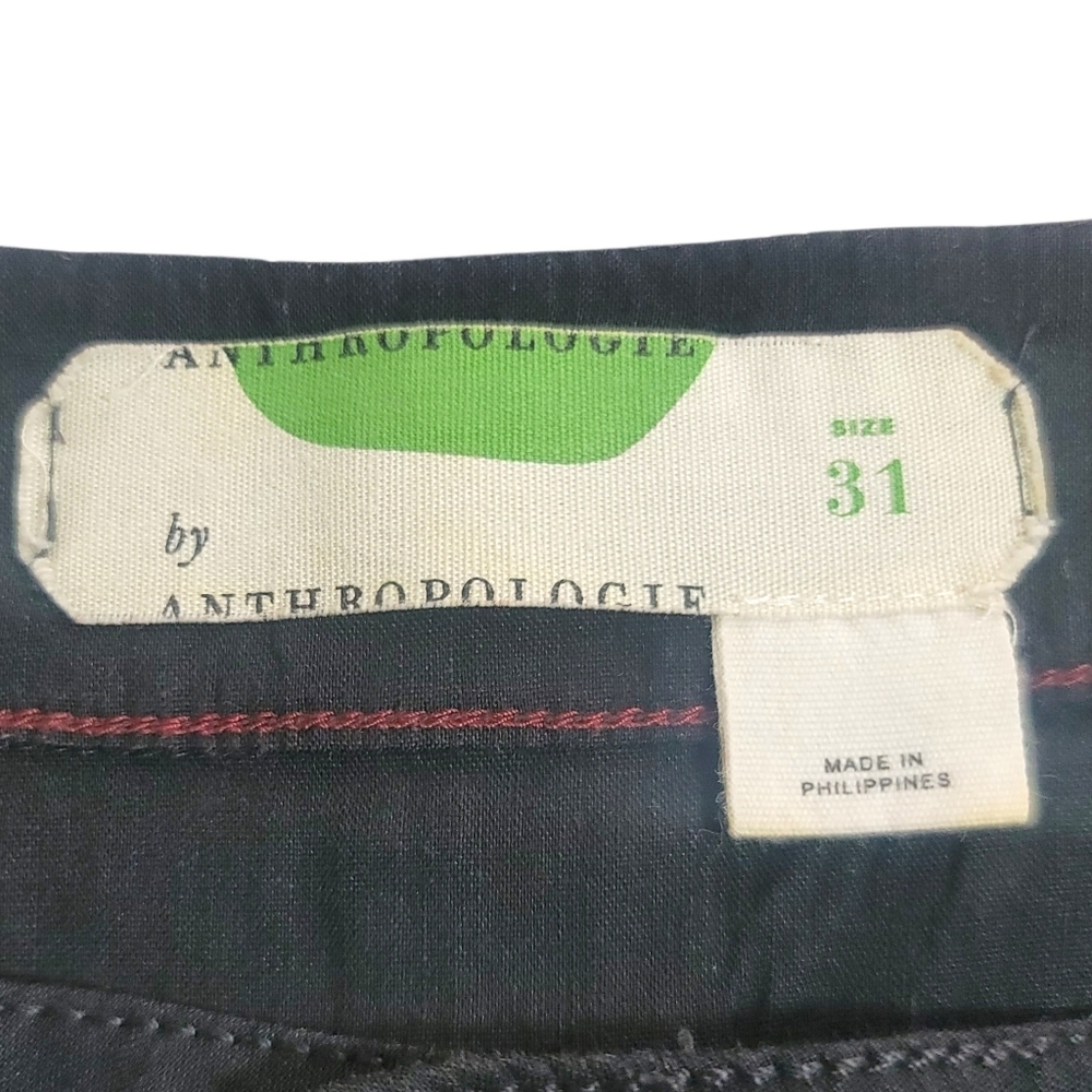 By Anthropologie High-Waist, Wide-Leg Black Linen Blend Pants, 31, Office, Boho - Picture 10 of 11